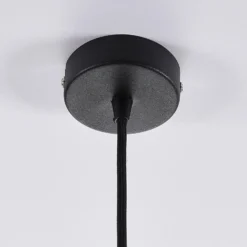 Lámpara colgante Lindby Jasminka, negro/oro, metal, 1 luz.