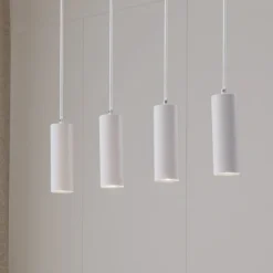 Lámpara colgante Lindby Joffrey, 76 cm, blanca, 4 luces, GU10