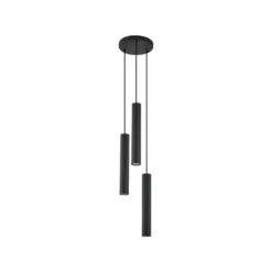 Lámpara colgante Lindby Joffrey, Ø 24 cm, negra, 3 luces, GU10