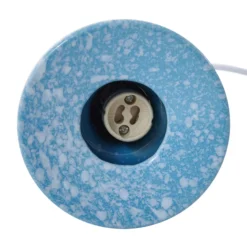 Lámpara colgante Lindby Kerimi, crema/azul, 3 luces, redonda