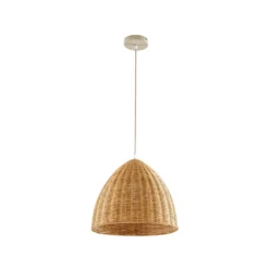 Lámpara colgante Lindby Laverne, Ø 40 cm, ratán, E27