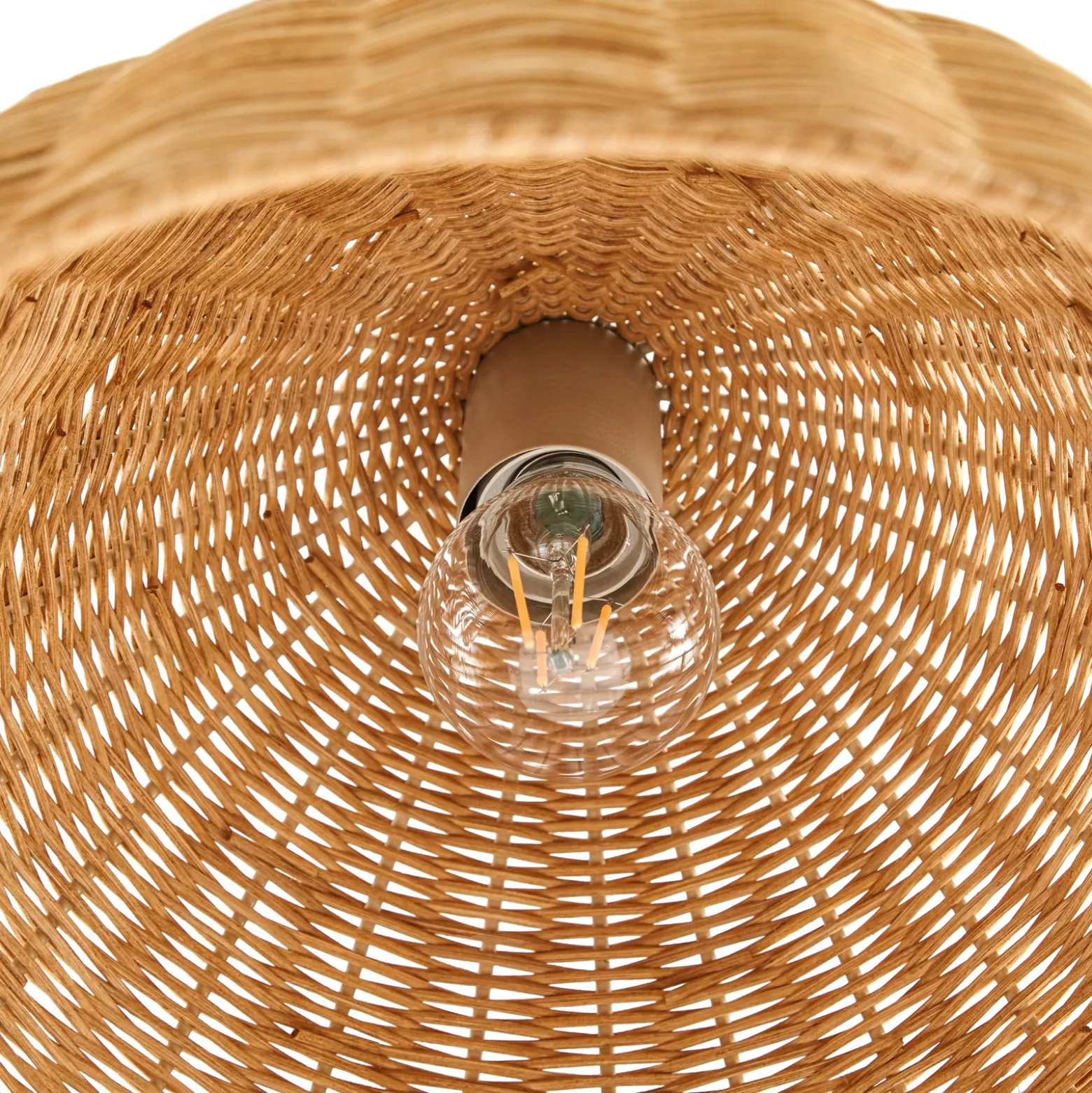 Lámpara colgante Lindby Laverne, Ø 40 cm, ratán, E27