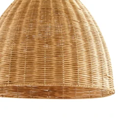 Lámpara colgante Lindby Laverne, Ø 40 cm, ratán, E27