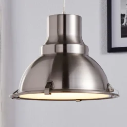 Lámpara colgante Lindby Letty, Ø 39 cm, color níquel, metal, E27