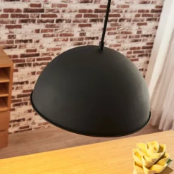 Lámpara colgante Lindby Leya, negro/oro, metal, Ø 30 cm, E27