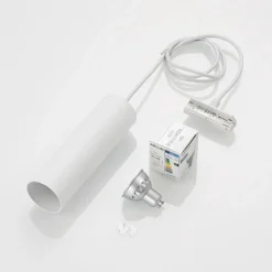 Lámpara colgante Lindby Linaro, 20 cm, blanca, 1 fase, GU10
