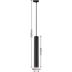 Lámpara colgante Lindby Linaro, 40 cm, negra, 1 fase, GU10