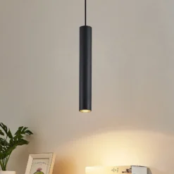 Lámpara colgante Lindby Linaro, 40 cm, negra, 1 fase, GU10