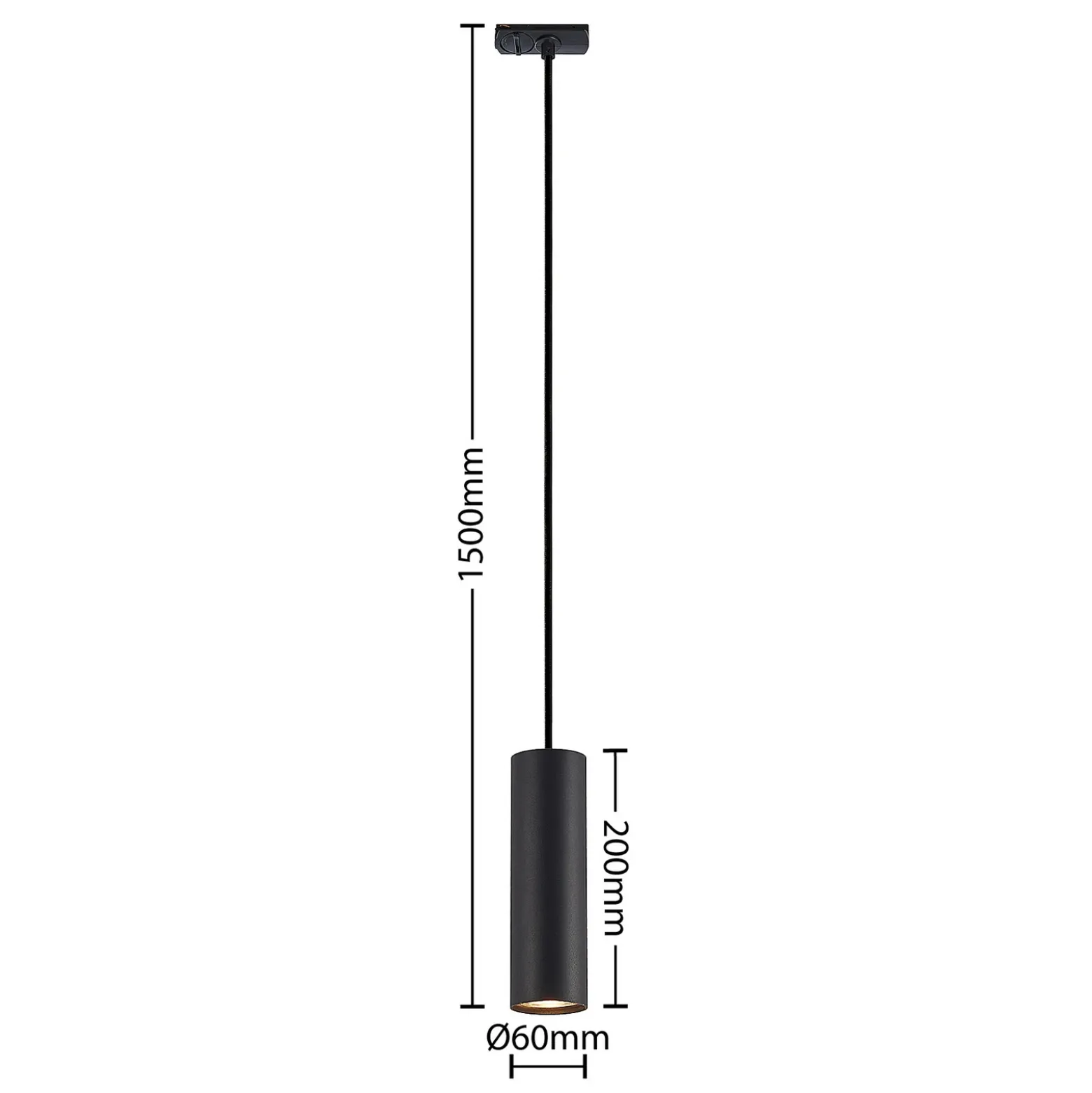 Lámpara colgante Lindby Linaro, 20 cm, negra, 1 fase, GU10