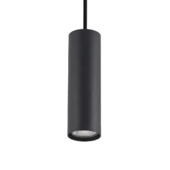 Lámpara colgante Lindby Linaro, 20 cm, negra, 1 fase, GU10