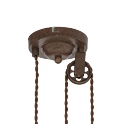 Lámpara colgante Lindby Louisanne, regulable, marrón, Ø 35 cm