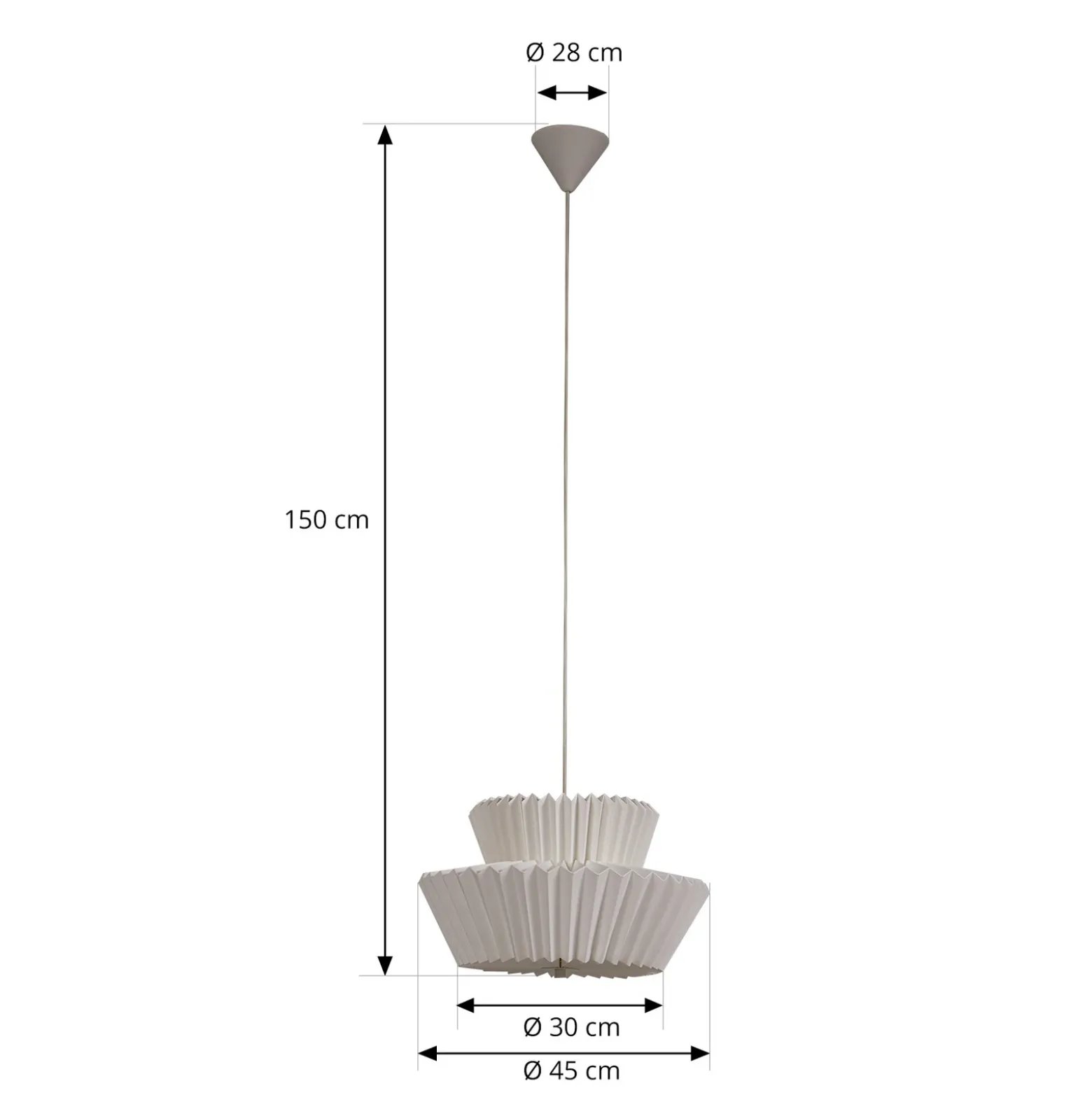 Lámpara colgante Lindby Magali, blanca, papel, Ø 45 cm, E27