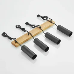 Lámpara colgante Lindby Maniva. 60 cm, 4 luces, negro, GU10