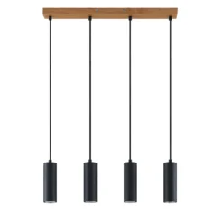 Lámpara colgante Lindby Maniva. 60 cm, 4 luces, negro, GU10
