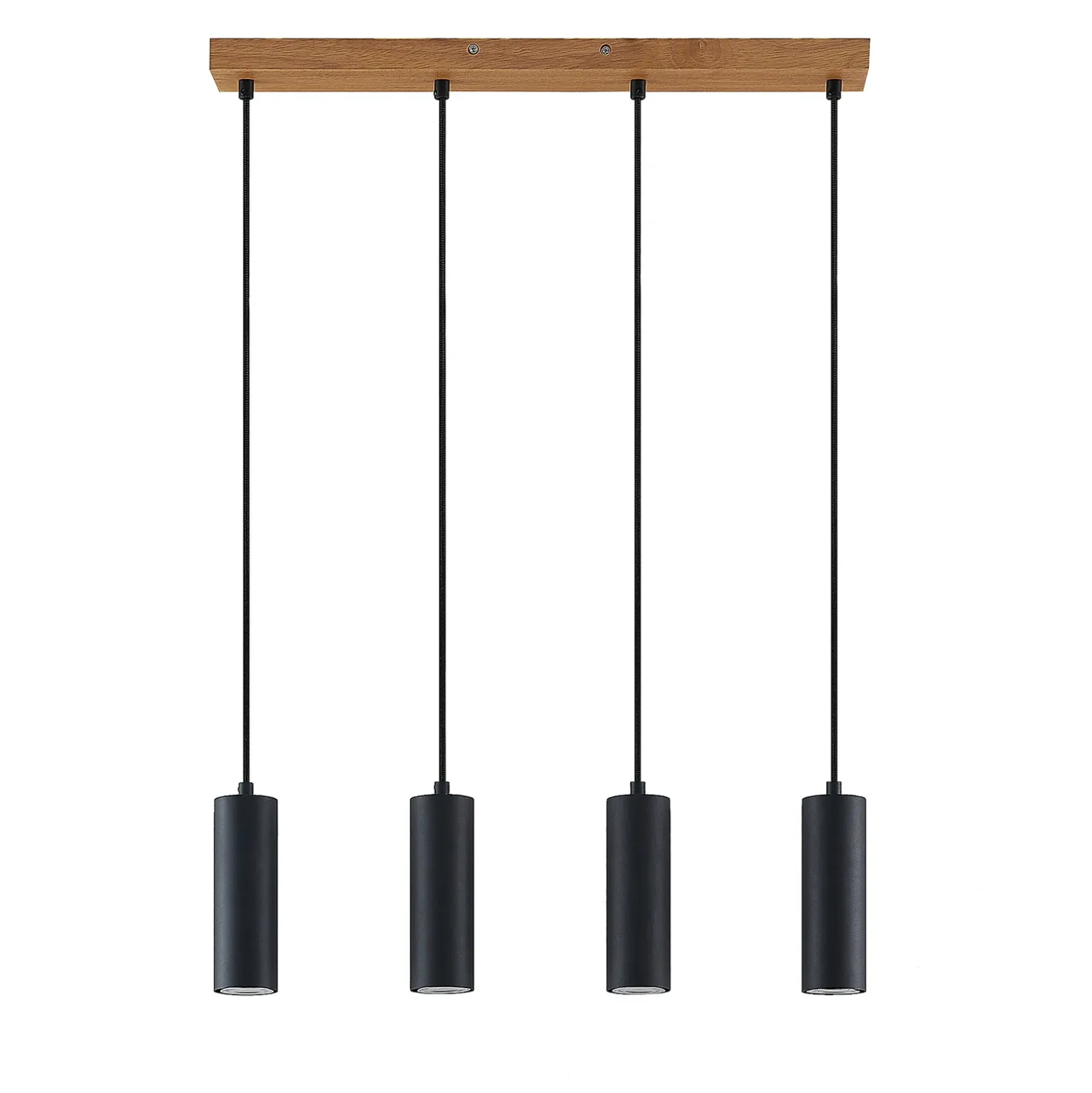 Lámpara colgante Lindby Maniva. 60 cm, 4 luces, negro, GU10
