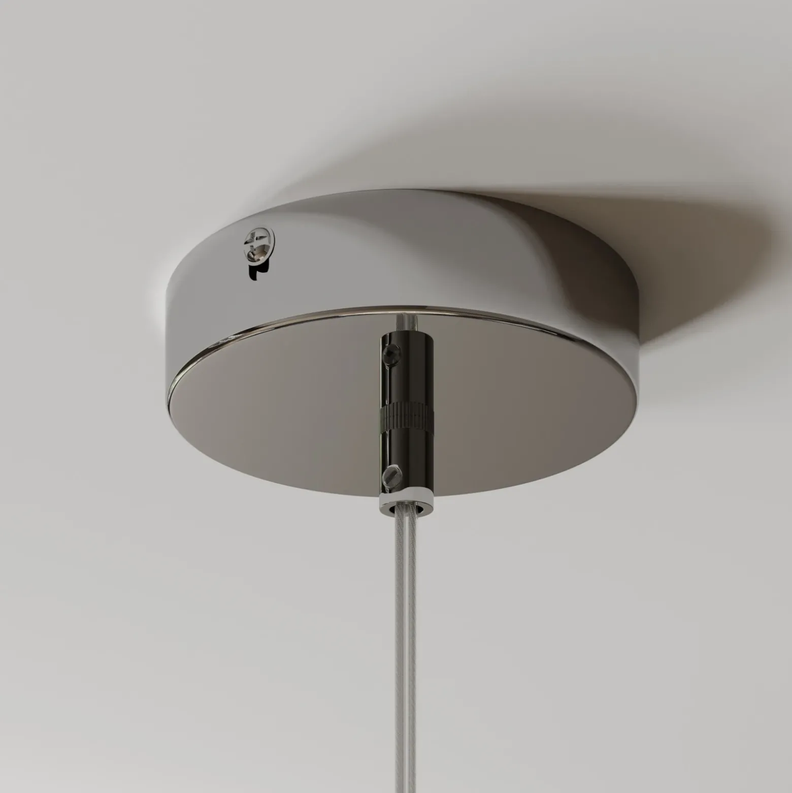 Lámpara colgante Lindby Maple, Ø 38 cm, cromada, blanca, de tela