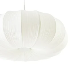 Lámpara colgante Lindby Marielle, Ø 55 cm, blanca, tejido, 3x E27