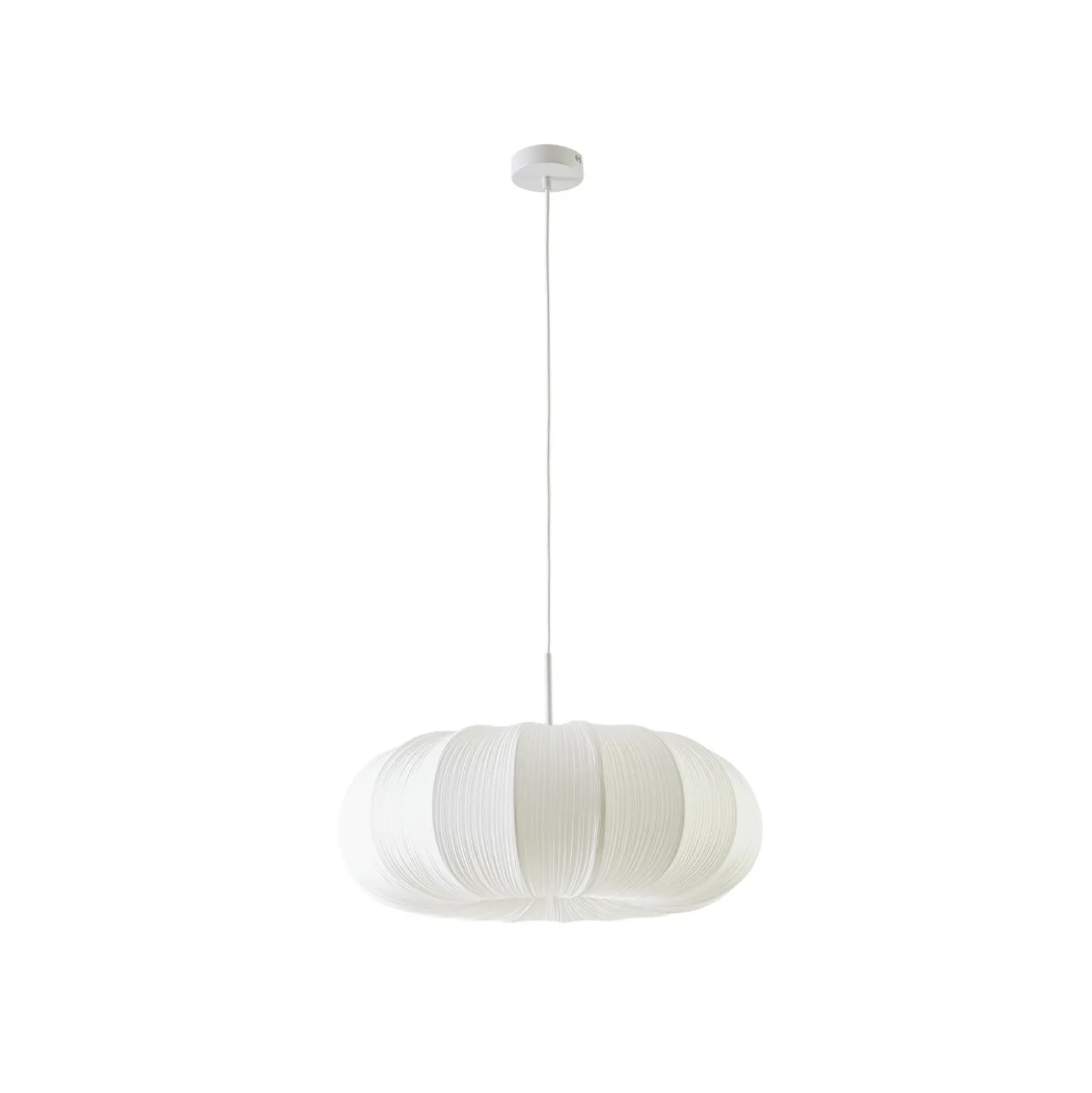 Lámpara colgante Lindby Marielle, Ø 55 cm, blanca, tejido, 3x E27