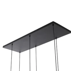 Lámpara colgante Lindby Marla, 6 luces, cristal, gris humo