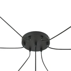 Lámpara colgante Lindby Marla, 7 luces, cristal, gris ahumado, 128cm