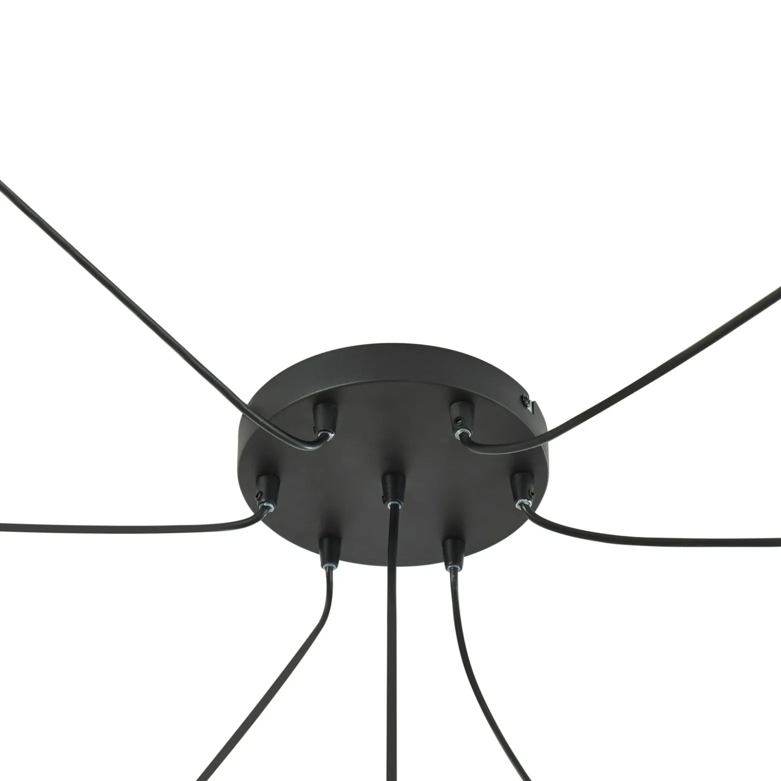 Lámpara colgante Lindby Marla, 7 luces, cristal, gris ahumado, 128cm