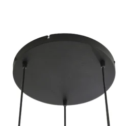 Lámpara colgante Lindby Marla, redonda, cristal, gris humo, 50 cm