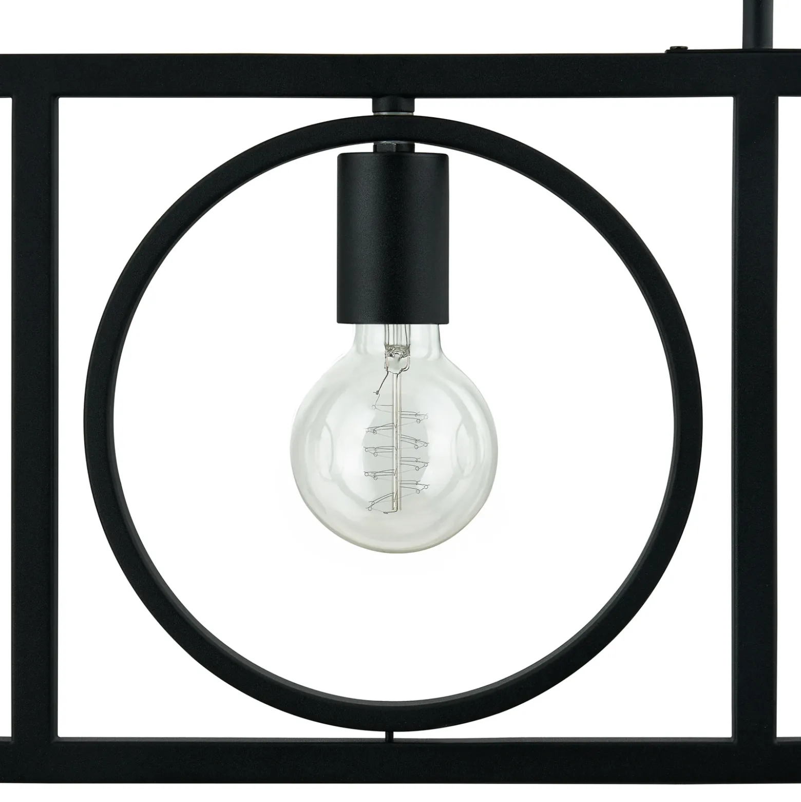 Lámpara colgante Lindby Mateja, negra, metal, 112 cm, 4 luces.