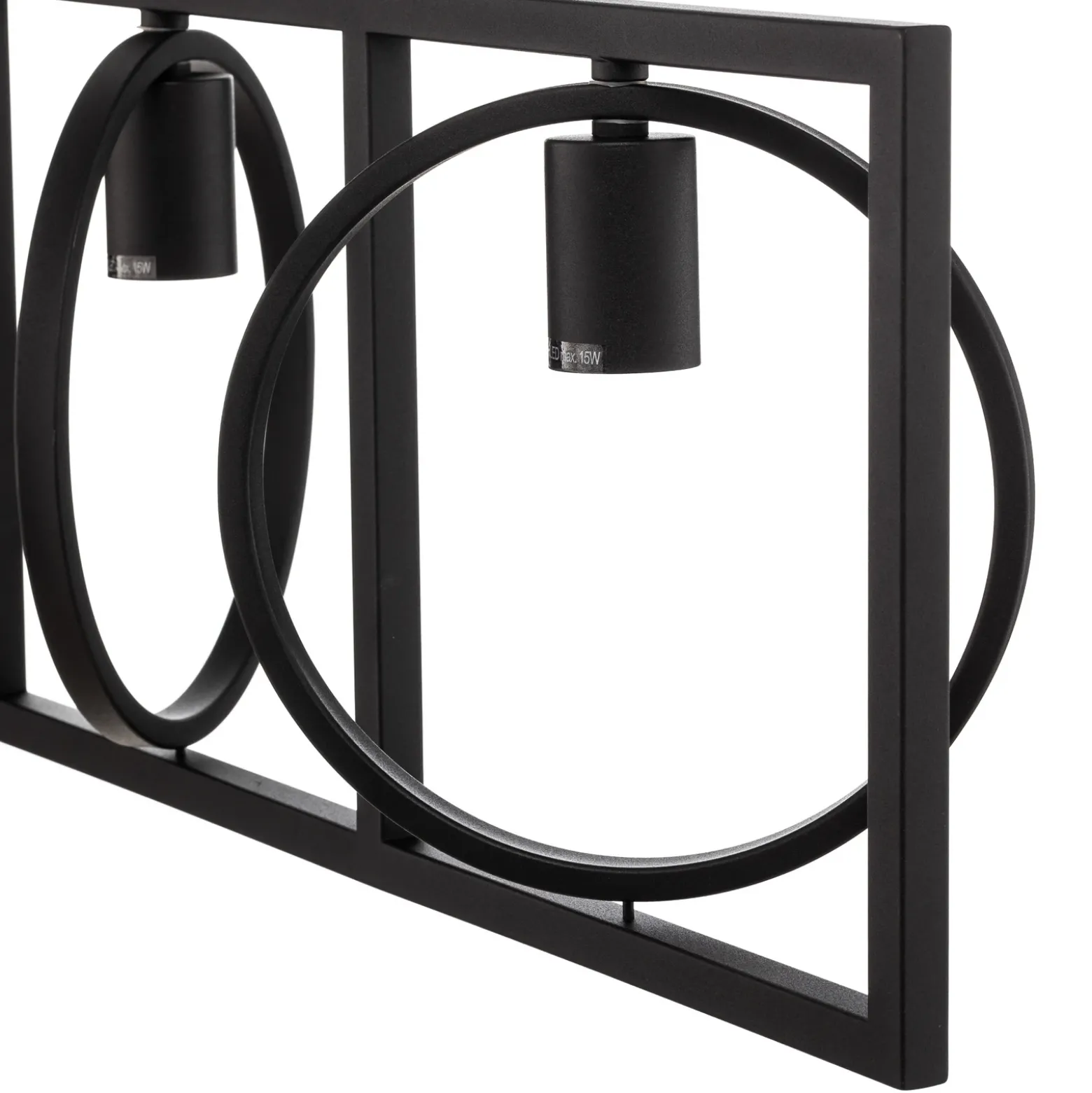 Lámpara colgante Lindby Mateja, negra, metal, 112 cm, 4 luces.