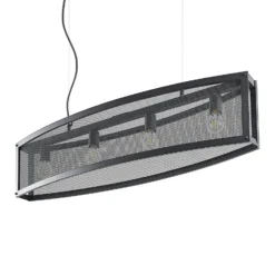 Lámpara colgante Lindby Mizgin con rejilla de 4 luces