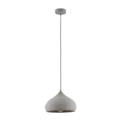 Lámpara colgante Lindby Morton, Ø 29 cm, gris, hormigón, E27
