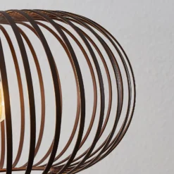 Lámpara colgante Lindby Nahele, marrón, metal, Ø 40 cm, E27