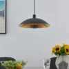 Lámpara colgante Lindby Narisara, Ø 40 cm, E27, negro-oro
