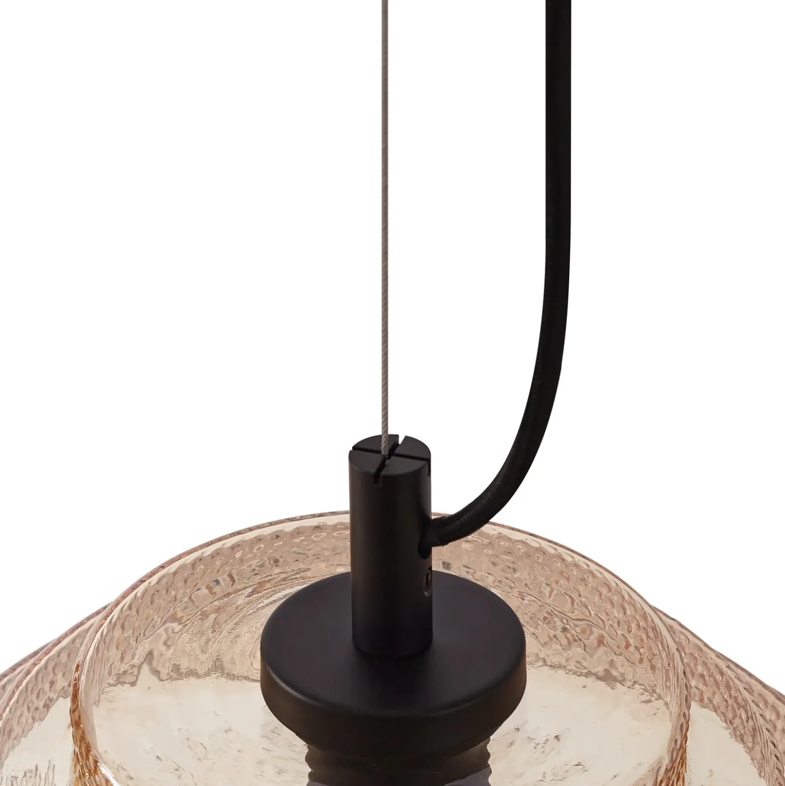Lámpara colgante Lindby Orliana, Ø 35 cm, ámbar, cristal