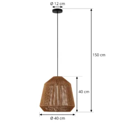 Lámpara colgante Lindby Otso, 40 cm de altura, bambú, E27