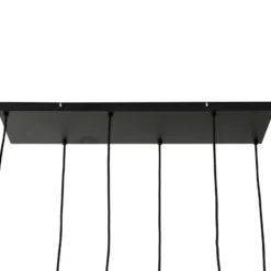 Lámpara colgante Lindby Ovelia, marrón/café/beige, 6 luces, E27