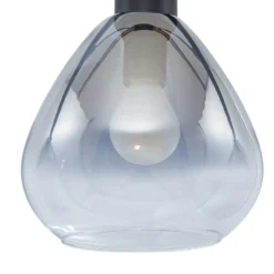 Lámpara colgante Lindby Pendgante, negra, cristal, longitud 75 cm