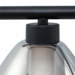 Lámpara colgante Lindby Pendgante, negra, cristal, longitud 75 cm