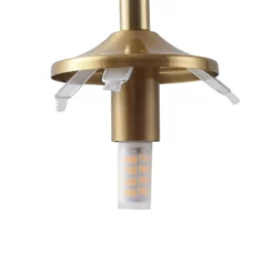 Lámpara colgante Lindby Piatra, Ø45cm, 5 luces, coñac/latón, cristal