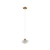 Lámpara colgante Lindby Piatra, ámbar/latón, cristal, Ø 16 cm, G9