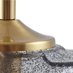 Lámpara colgante Lindby Piatra, humo/latón, cristal, Ø 16 cm, G9