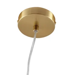 Lámpara colgante Lindby Piatra, humo/latón, cristal, Ø 16 cm, G9