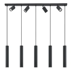 Lámpara colgante Lindby Sanad, 116 cm, 9 luces, negro, GU10