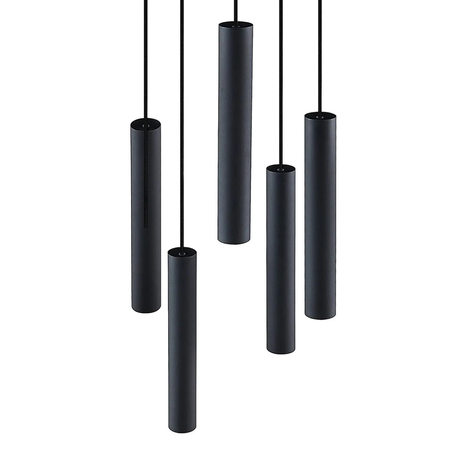 Lámpara colgante Lindby Sanad, Ø 40 cm, 5 luces, negro, GU10