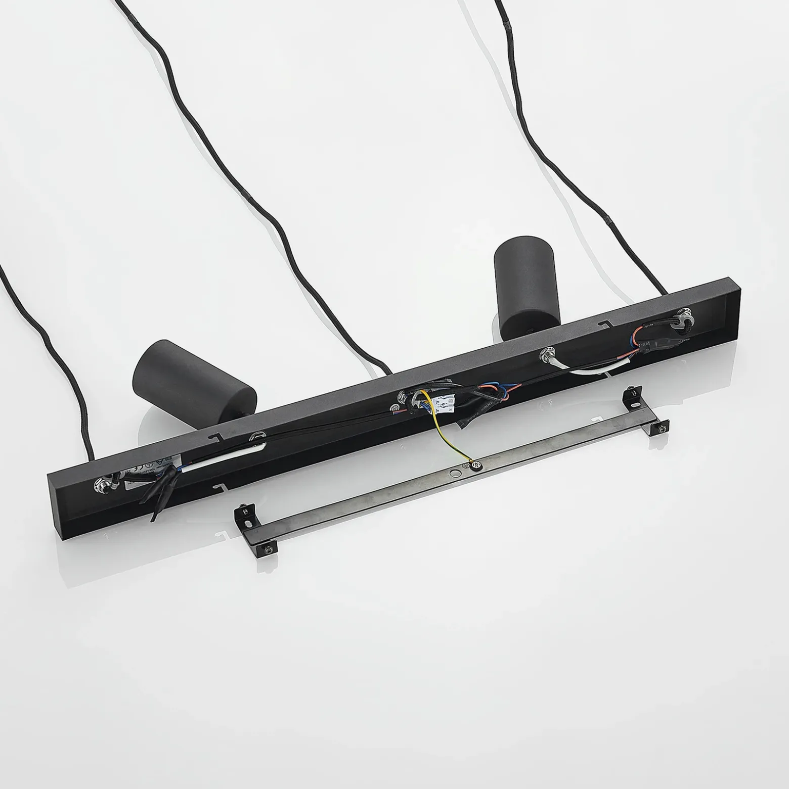 Lámpara colgante Lindby Sanad, 70 cm, 5 luces, negro, GU10