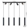 Lámpara colgante Lindby Sanad, 116 cm, 9 luces, negro, GU10