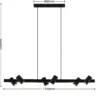 Lámpara colgante Lindby Savoli, 116 cm, negra, 6 luces, acero