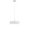 Lámpara colgante Lindby Sebatin, Ø 50 cm, blanca, tela, E27
