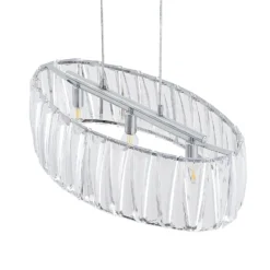 Lámpara colgante Lindby Sofia, 68 cm, 3 luces, E14, cromo/claro