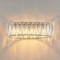 Lámpara colgante Lindby Sofia, 68 cm, 3 luces, E14, cromo/claro