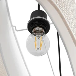 Lámpara colgante Lindby Soula, 78 cm, beige, plástico, E27